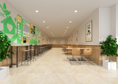 现代员工食堂3D模型下载